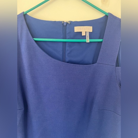 NWT 1.State Women’s Cold Shoulder Sheath Dress sz4 Asymmetrical Stretch Party - Picture 8 of 11